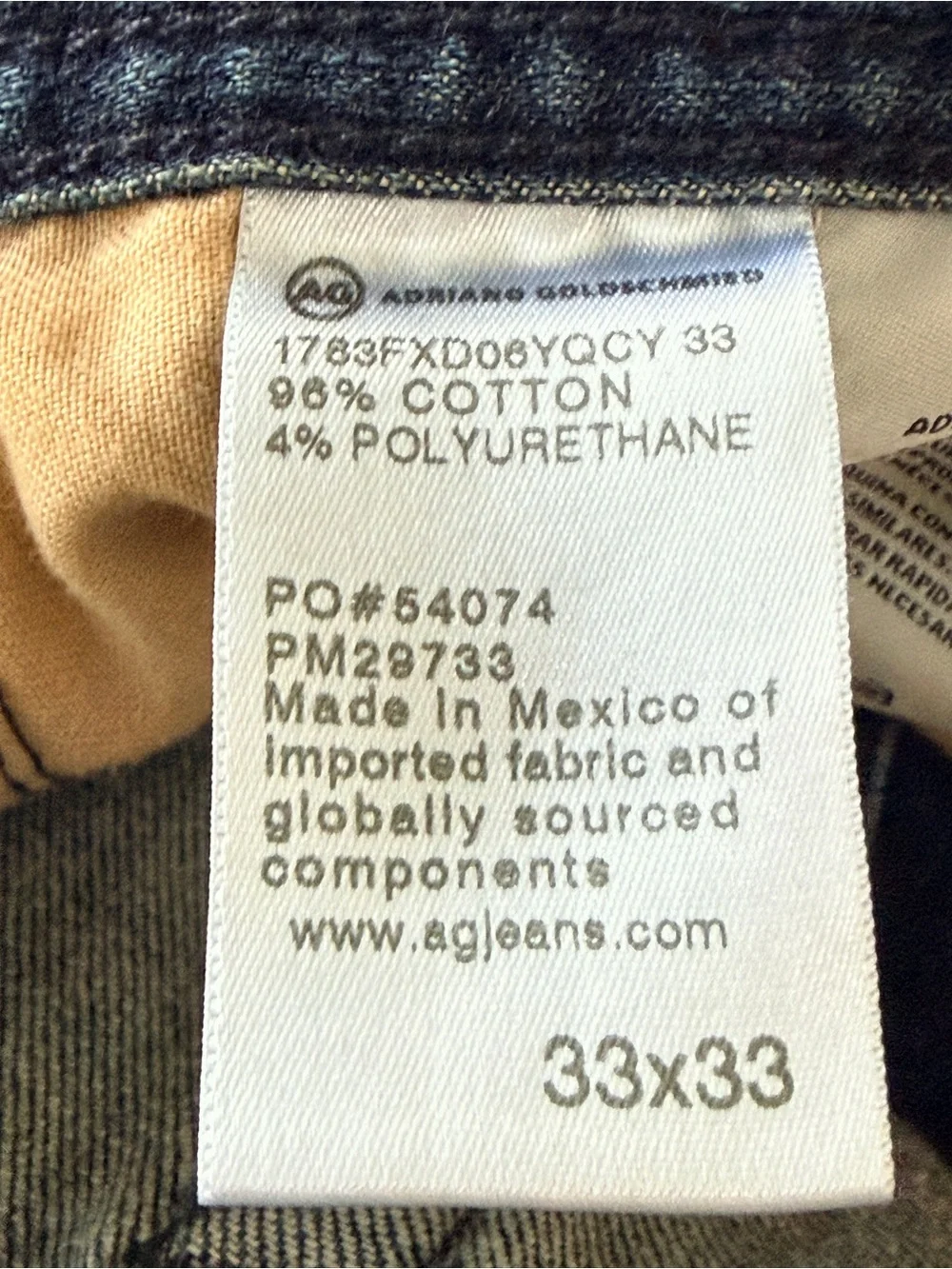 Ag Adriano Goldschmied GUC  Tellis modern slim Dark Blue Washed  Jeans Sz 33x33